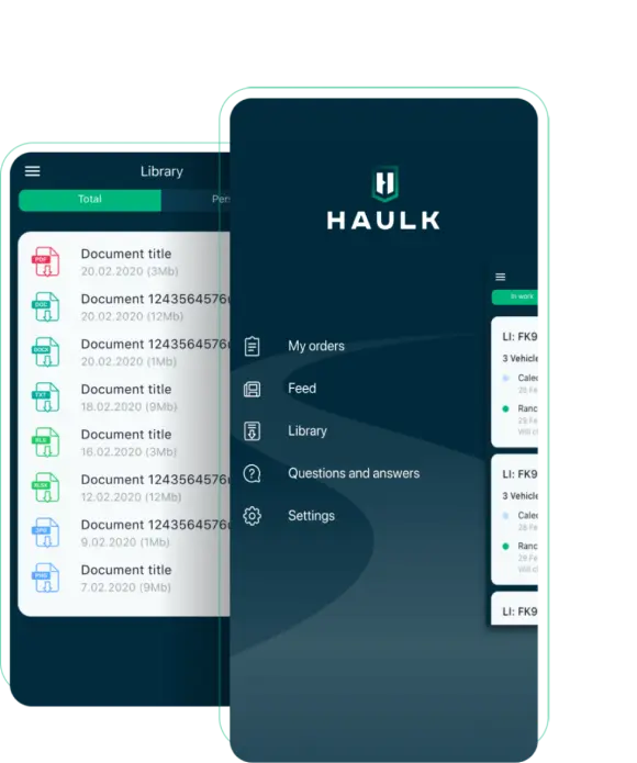 documents on haulk drivers app